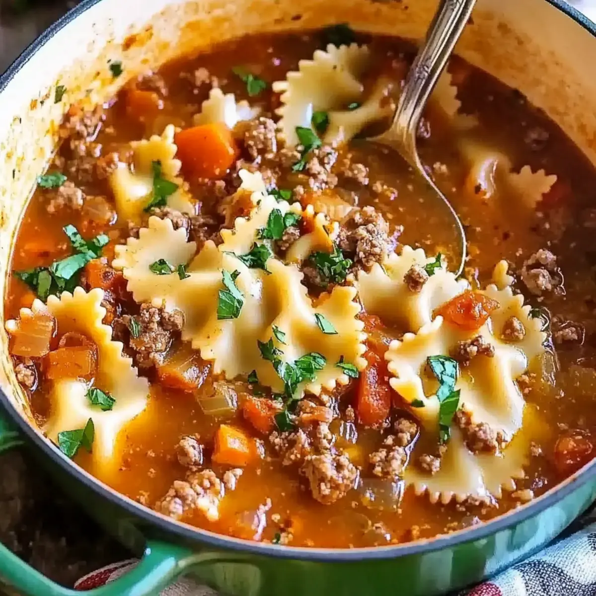 Cozy Family Dinner: Easy No Bake Lasagna Soup with Beef 1