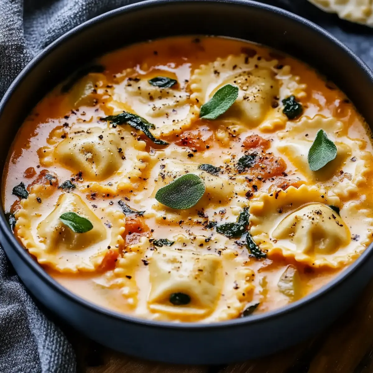 Comforting Creamy Tuscan Ravioli Soup – Easy Indulgence! 1